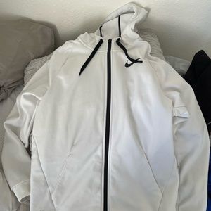 White Super Soft Nike Dri-fit Zip Up Hoodie